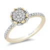 Enchanted Disney Fine Jewelry 14K White Gold and Yellow Gold 1/2 CTTW Diamond Tiana Engagement Ring