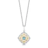 Enchanted Disney Fine Jewelry Sterling Silver and 10K Yellow Gold 1/7 CTTW Diamond and Blue Topaz Aladdin 30th Anniversary Jasmine Arabesque Necklace
