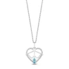 Enchanted Disney Fine Jewelry Sterling Silver 1/8 CTTW Diamond With Swiss Blue Topaz Merida Bow and Arrow Heart Pendant Necklace