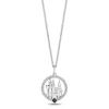 Enchanted Disney Fine Jewelry Sterling Silver with 1/10 CTTW Diamonds and London Blue Topaz Cinderella Castle Pendant Necklace