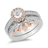 Enchanted Disney Fine Jewelry 14K White Gold And Rose Gold With 9/10 CTTW Diamond Ariel Bridal Set