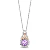Enchanted Disney Fine Jewelry 14K Rose Gold Over Sterling Silver with 1/5 CTTW Diamonds and Rose de France Rapunzel Pendant Necklace