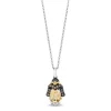 Enchanted Disney Fine Jewelry Black Rhodium Over Sterling Silver and 10K Yellow Gold 1/7 CTTW White Diamond and Champagne Diamond with Citrine Belle Pendant Necklace