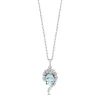 Enchanted Disney Fine Jewelry Sterling Silver with 1/10 CTTW White Diamond and Sky Blue Topaz Elsa Pendant Necklace