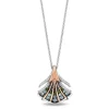 Enchanted Disney Fine Jewelry The Little Mermaid Black Rhodium over Sterling Silver and 10K Rose Gold with 1/10 CTTW Diamond and Swiss Blue Topaz with Green Tourmaline Ariel Pendant Necklace