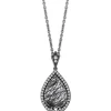 Enchanted Disney Fine Jewelry Black Rhodium Over Sterling Silver with 1/4 CTTW Diamonds and Rutile Quartz Maleficent Pendant Necklace