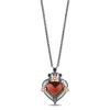 Enchanted Disney Fine Jewelry Black Rhodium Over Sterling Silver and 10K Rose Gold with 1/10 CTTW Diamonds and Heart Garnet Evil Queen Pendant Necklace