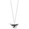 Enchanted Disney Fine Jewelry Sterling Silver with 1/10 CTTW Diamonds and Black Spinel Moana Pendant Necklace