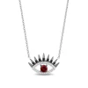 Enchanted Disney Fine Jewelry Sterling Silver with 1/6 CTTW Diamonds and Garnet Cruella Necklace