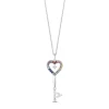 Enchanted Disney Fine Jewelry Sterling Silver with 1/10 CTTW Diamonds and Gemstones Majestic Princess Key Heart Necklace