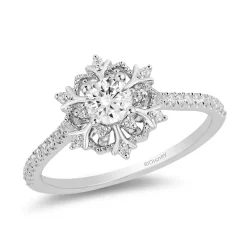 Enchanted Disney Fine Jewelry 14K White Gold with 1/2 CTTW Diamond Elsa Engagement Ring