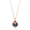 Enchanted Disney Fine Jewelry 10K Rose Gold with 1/10 CTTW Diamonds and Garnet Evil Queen Heart Pendant Necklace