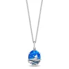 Enchanted Disney Fine Jewelry Sterling Silver with 1/20 CTTW Diamonds and Created Blue Topaz Moana Necklace