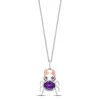 Enchanted Disney Fine Jewelry 14K Rose Gold Over Sterling Silver with 1/10 CTTW Diamonds and Amethyst Ariel Pendant Necklace
