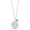 Enchanted Disney Fine Jewelry Sterling Silver with Checkerboard Swiss Blue Topaz Jasmine Pendant Necklace