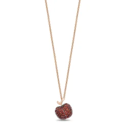 Enchanted Disney Fine Jewelry 14K Rose Gold Over Sterling Silver and Garnet Snow White Apple Necklace