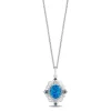 Enchanted Disney Fine Jewelry Sterling Silver with 1/10 CTTW Diamonds and London Blue Sapphire Cinderella Necklace
