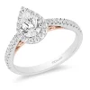 Enchanted Disney Fine Jewelry 14K White Gold and Rose Gold With 3/4 CTTW Diamond Rapunzel Engagement Ring