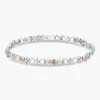 Enchanted Disney Fine Jewelry 14K Rose Gold Over Sterling Silver with 1/10 CTTW Diamonds Belle Bracelet