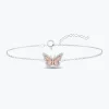 Enchanted Disney Fine Jewelry Sterling Silver and 10K Rose Gold with 1/6 CTTW Diamonds Mulan Butterfly Bracelet