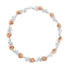 Enchanted Disney Fine Jewelry 14K Rose Gold over Sterling Silver with 1/10 CTTW Diamonds Belle Bracelet
