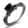Enchanted Disney Fine Jewelry Black Rhodium over 14K White Gold with 1 CTTW Black Diamonds Maleficent Engagement Ring