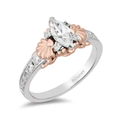 Enchanted Disney Fine Jewelry 14K White Gold and Rose Gold with 3/4 CTTW Diamond Ariel Engagement Ring