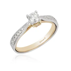 Enchanted Disney Fine Jewelry 14K White Gold and Yellow Gold 1/2 CTTW Tinker Bell Engagement Ring