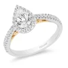 Enchanted Disney Fine Jewelry 14K White Gold and Yellow Gold With 3/4 CTTW Diamond Rapunzel Engagement Ring