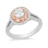 Enchanted Disney Fine Jewelry 14K White Gold and Rose Gold with 1 CTTW Belle Engagement Ring