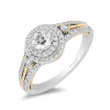 Enchanted Disney Fine Jewelry 14K White Gold and Yellow Gold with 1 CTTW Diamonds Rapunzel Engagement Ring
