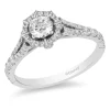 Enchanted Disney Fine Jewelry 14K White Gold 3/4 CTTW Mulan Engagement Ring