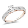 Enchanted Disney Fine Jewelry 14K White Gold and Rose Gold With 3/4 CTTW Diamond Snow White Engagement Ring