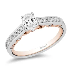 Enchanted Disney Fine Jewelry 14K White Gold and Rose Gold With 3/4 CTTW Diamond Snow White Engagement Ring