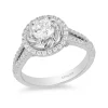 Enchanted Disney Fine Jewelry 14K White Gold with 1 CTTW Belle Engagement Ring
