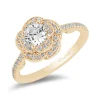 Enchanted Disney Fine Jewelry 14K Yellow Gold with 1 CTTW Diamond Belle Rose Bridal Ring