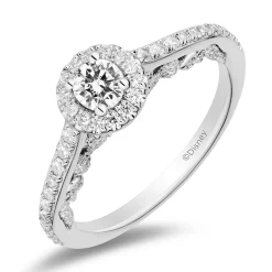 Enchanted Disney Fine Jewelry 14K White Gold with 3/4 CTTW Diamonds Ariel Engagement Ring