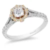 Enchanted Disney Fine Jewelry 14K White Gold and Yellow Gold 3/4 CTTW Mulan Engagement Ring