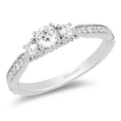 Enchanted Disney Fine Jewelry 14K White Gold With 1/2 CTTW Diamond Majestic Princess Engagement Ring