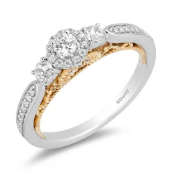 Enchanted Disney Fine Jewelry 14K White Gold and Yellow Gold with 1/2 CTTW Diamonds Jasmine Engagement Ring