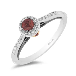 Enchanted Disney Fine Jewelry Black Rhodium Over Sterling Silver and 10K Yellow Gold with 1/5 CTTW Diamonds and Garnet Evil Queen Ring