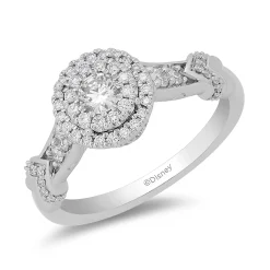 Enchanted Disney Fine Jewelry 14K White Gold with 5/8 CTTW Diamond Majestic Princess Composite Engagement Ring