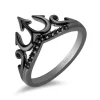 Enchanted Disney Fine Jewelry Black Rhodium over Sterling Silver with 1/10 CTTW Black Diamonds Ursula Trident Ring