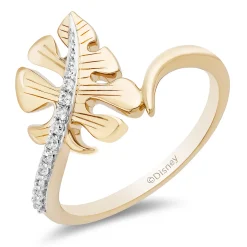 Enchanted Disney Fine Jewelry 14K Yellow Gold over Sterling Silver 1/10 CTTW Moana Ring