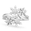 Enchanted Disney Fine Jewelry Sterling Silver with 1/10 CTTW Diamonds Elsa Snowflake Ring