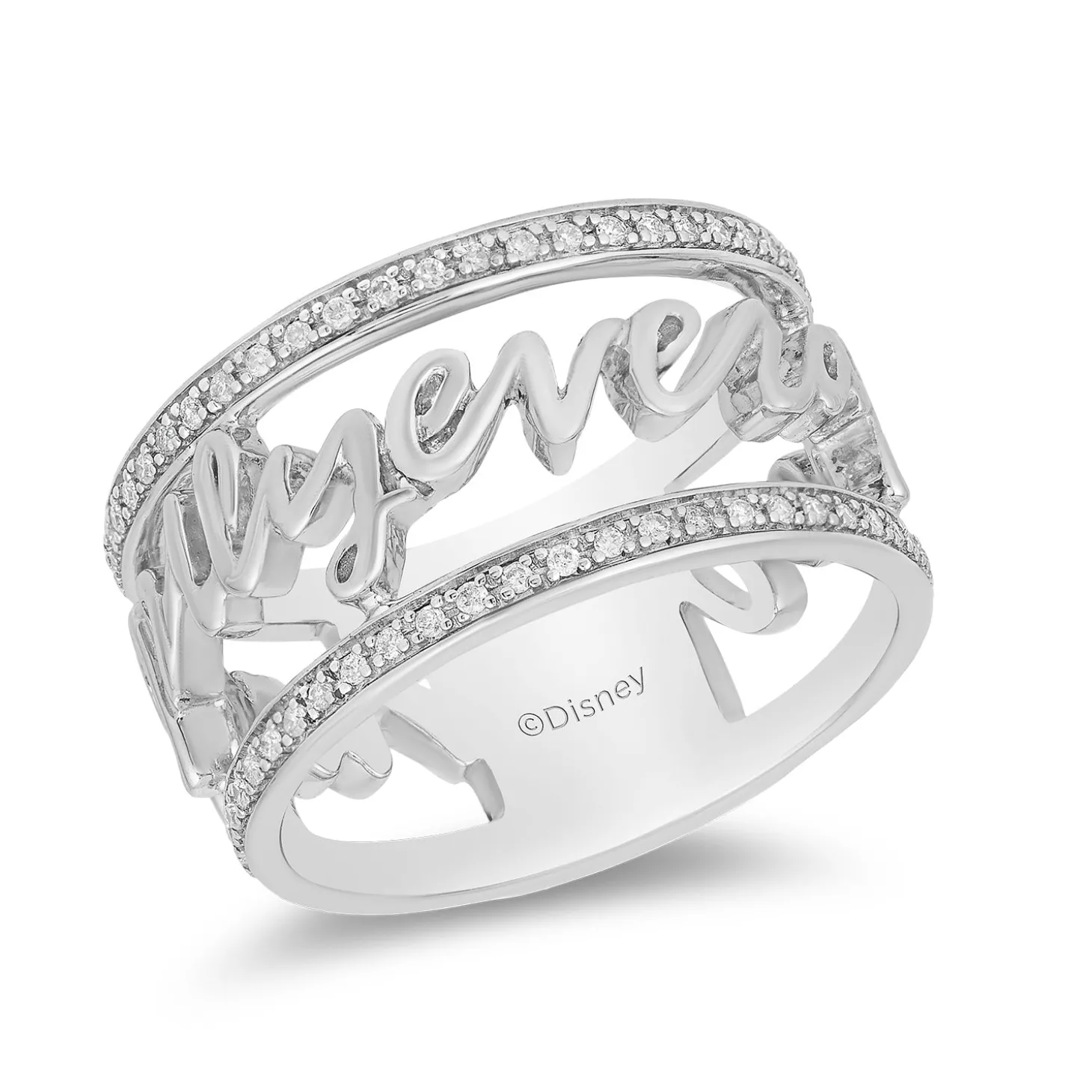 Enchanted Disney Fine Jewelry Sterling Silver 1/5 CTTW Diamond Majestic Princess Ring