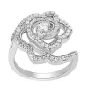 Enchanted Disney Fine Jewelry 14K White Gold 5/8 CTTW Belle Rose Ring