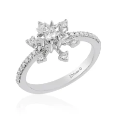 Enchanted Disney Fine Jewelry Sterling Silver with 1/4 CTTW Diamonds Elsa Ring