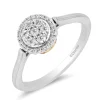 Enchanted Disney Fine Jewelry Sterling Silver and 10K Yellow Gold with 1/4 CTTW Diamonds Jasmine Ring
