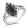 Enchanted Disney Fine Jewelry Sterling Silver 1/3 CTTW Diamond and Rutile Quartz Maleficent Ring